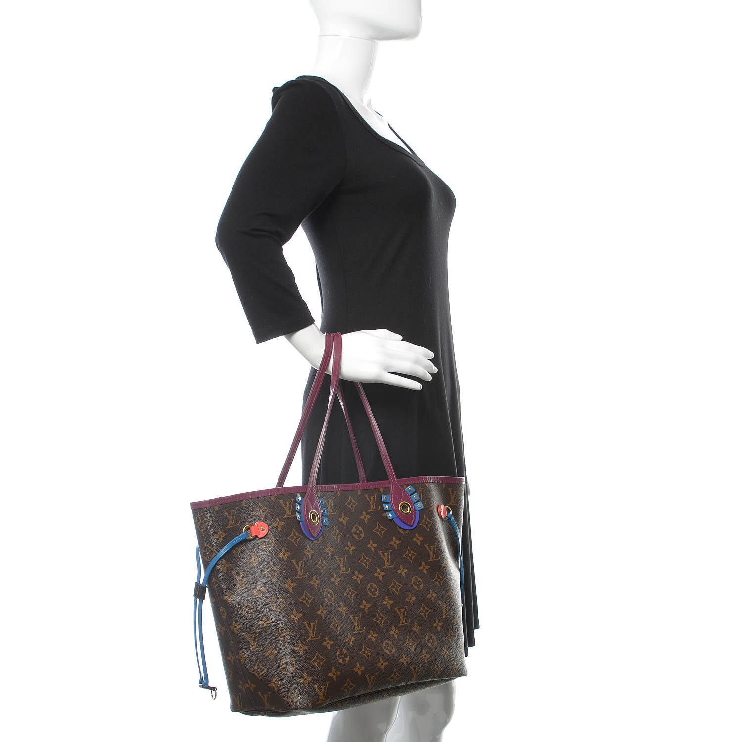 Louis Vuitton Monogram Totem Neverfull MM Magenta 2 of 16