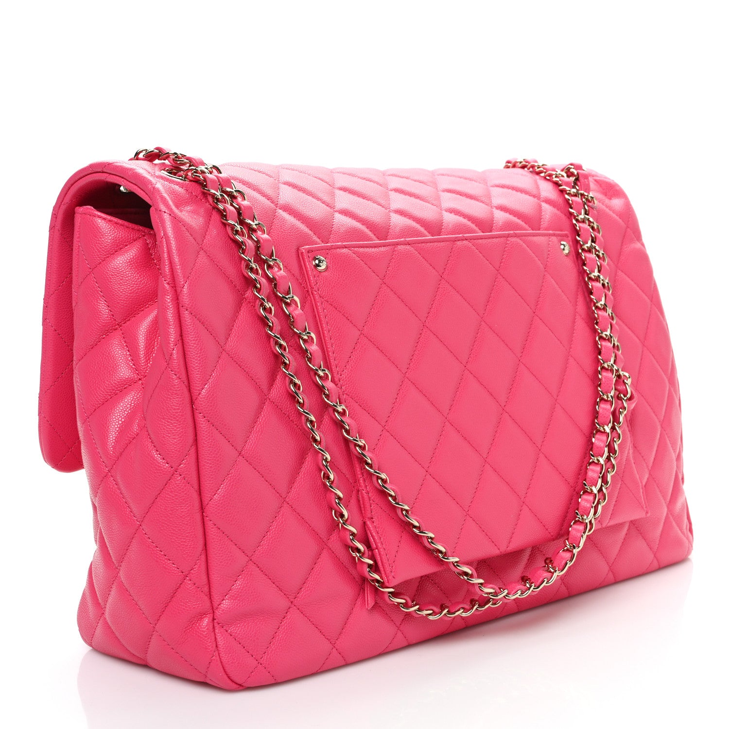 Chanel Caviar Quilted XXL Travel Flap Bag Dark Pink 3 of 12