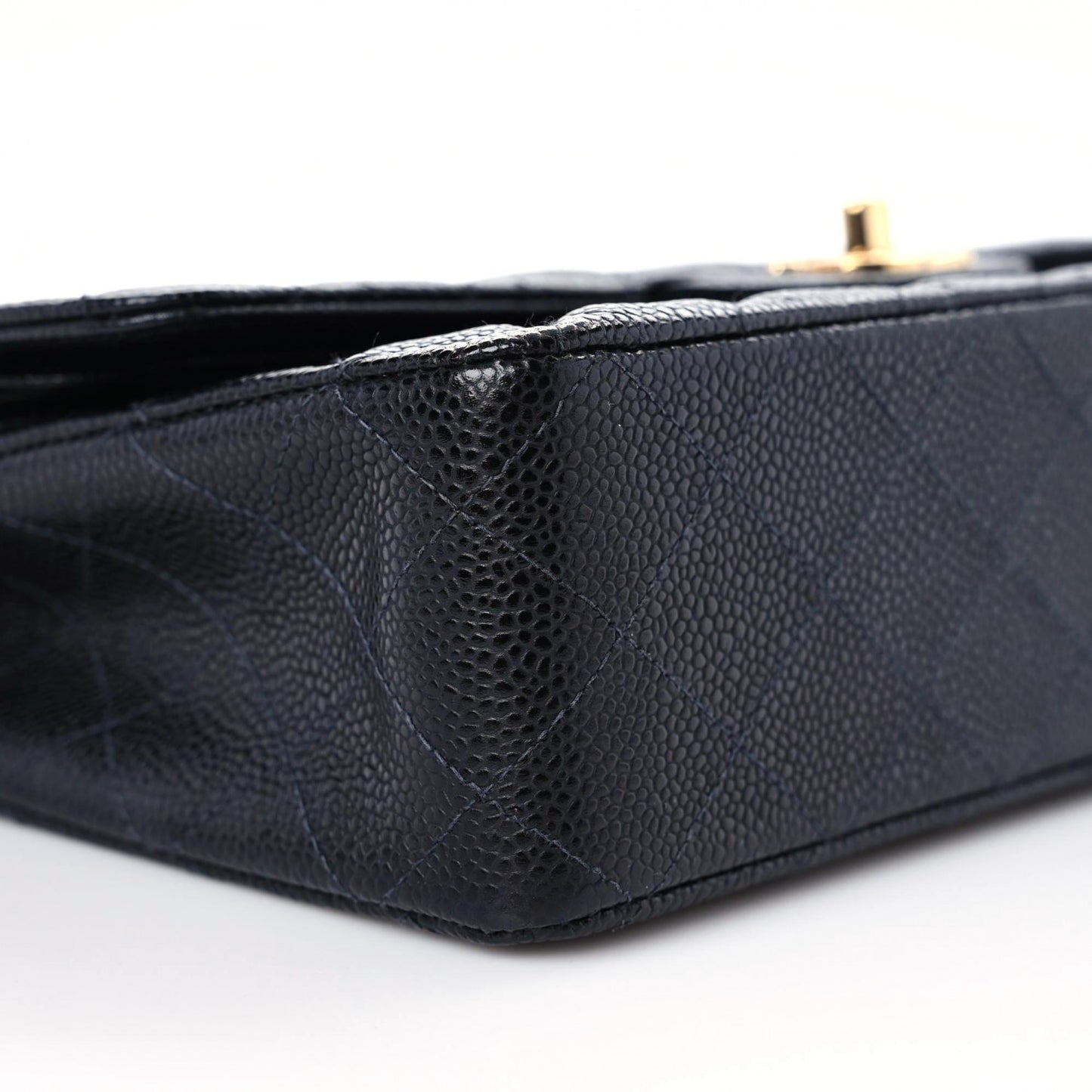 Caviar Quilted Medium Double Flap Black