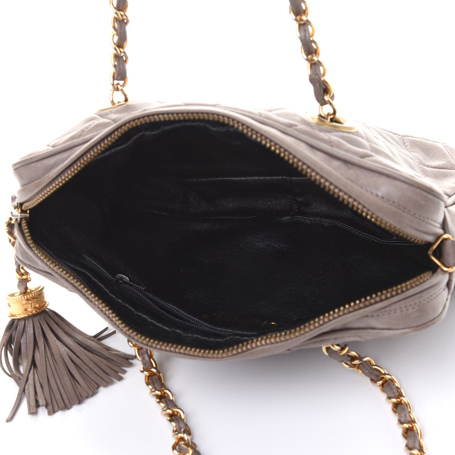 Chanel Lambskin Quilted Tassel Camera Case Brown 5 of 5