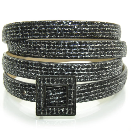 Chanel Crystal Skinny Belt Metallic Black 1 of 5