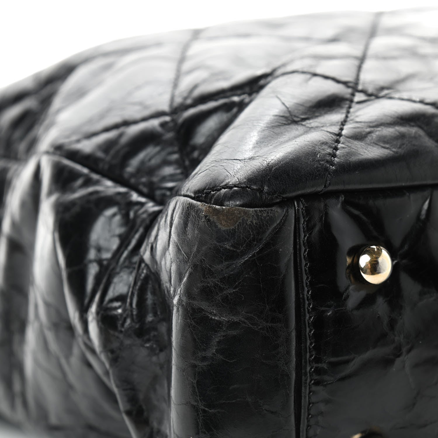Chanel Glazed Calfskin Lambskin Quilted Portobello Tote Black 7 of 10