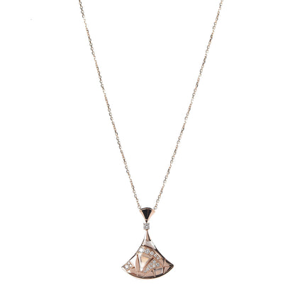 Bulgari 18K Rose Gold Diamond Mother of Pearl Divas' Dream Pave Pendant Necklace 1 of 6