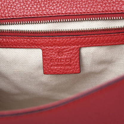 Gucci Calfskin Medium GG Marmont Top Handle Bag Vulcanic Red 6 of 7