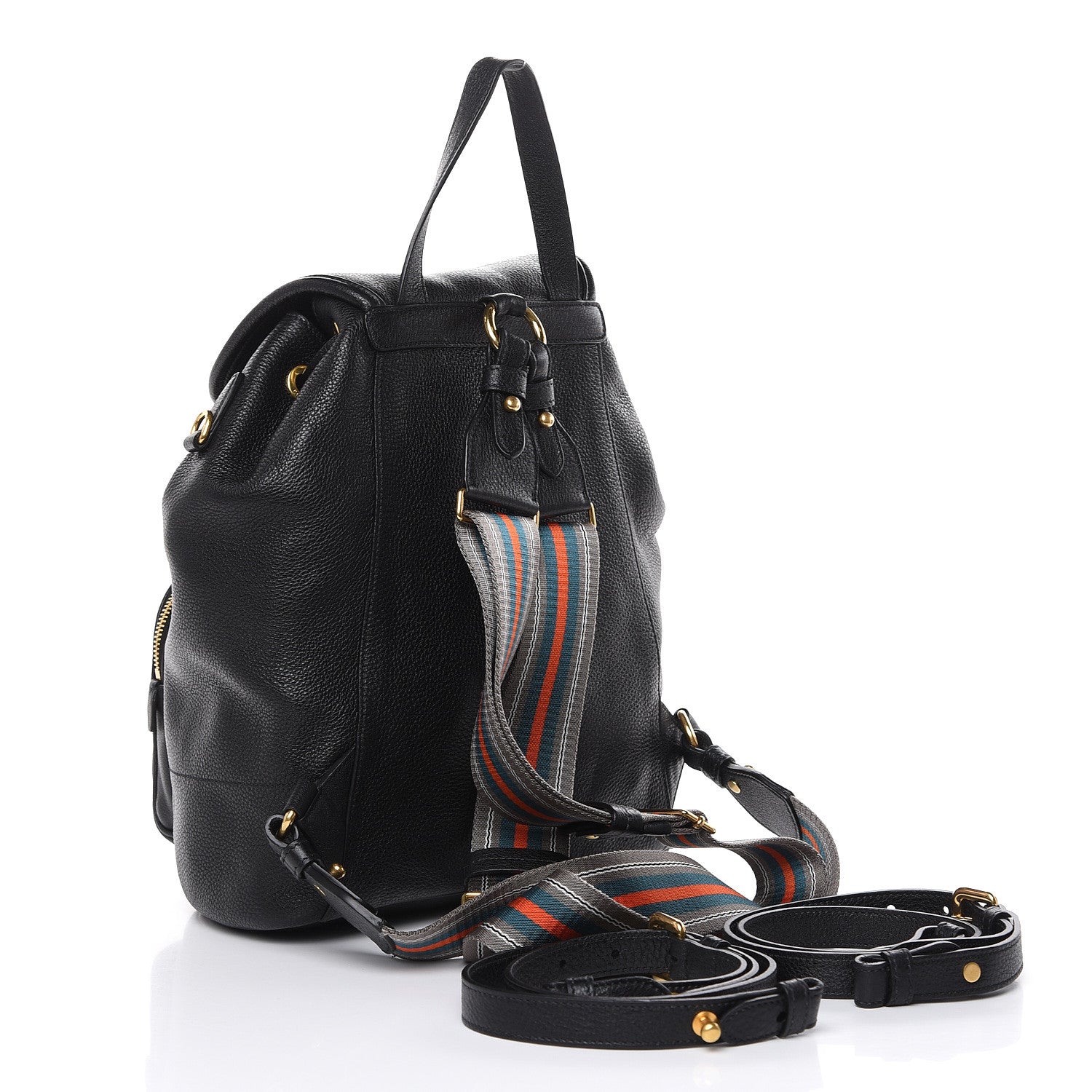 Prada Vitello Daino Cinch Backpack Black 3 of 9