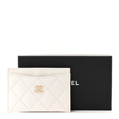 Chanel Caviar Quilted Card Holder White 9 of 9