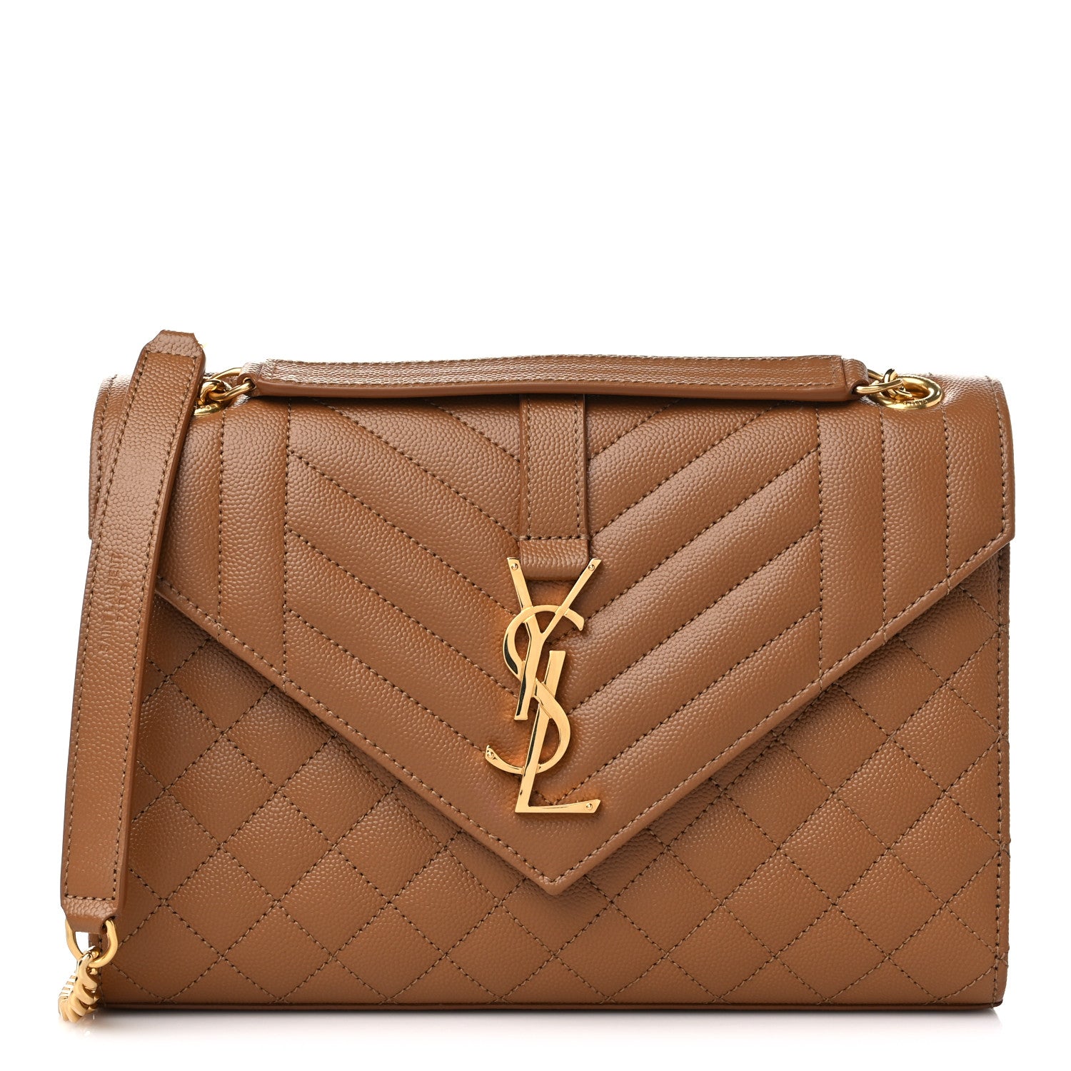 Saint Laurent Grain De Poudre Textured Mixed Matelasse Triquilt Medium Monogram Satchel Dune 1 of 9