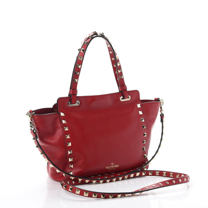 Valentino Garavani Vitello Mini Rockstud Tote Red 4 of 8