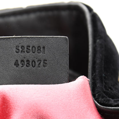Gucci Velvet Matelasse GG Marmont Bucket Bag Black 6 of 10