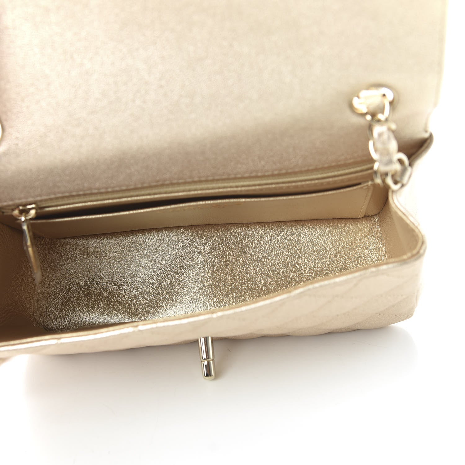 Chanel Metallic Lambskin Quilted Mini Rectangular Flap Gold 5 of 10