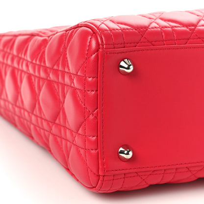 Christian Dior CHRISTIAN DIOR Lambskin Cannage Large Lady Dior Fuchsia 9 of 10