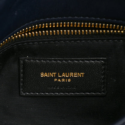 Saint Laurent Canvas Quilted Small Loulou Puffer Monogram Chain Satchel Marine 7 of 8