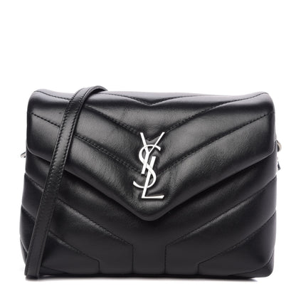 Saint Laurent Calfskin Y Quilted Monogram Toy Loulou Crossbody Bag Black 1 of 11
