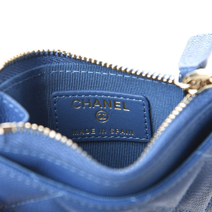 Chanel Caviar Quilted CC Zip Card Holder Blue 6 of 8