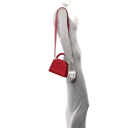 Louis Vuitton Taurillon Mini Capucines Scarlet 2 of 9