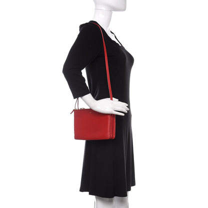 Celine Lambskin Small Trio Crossbody Bag Red 2 of 9