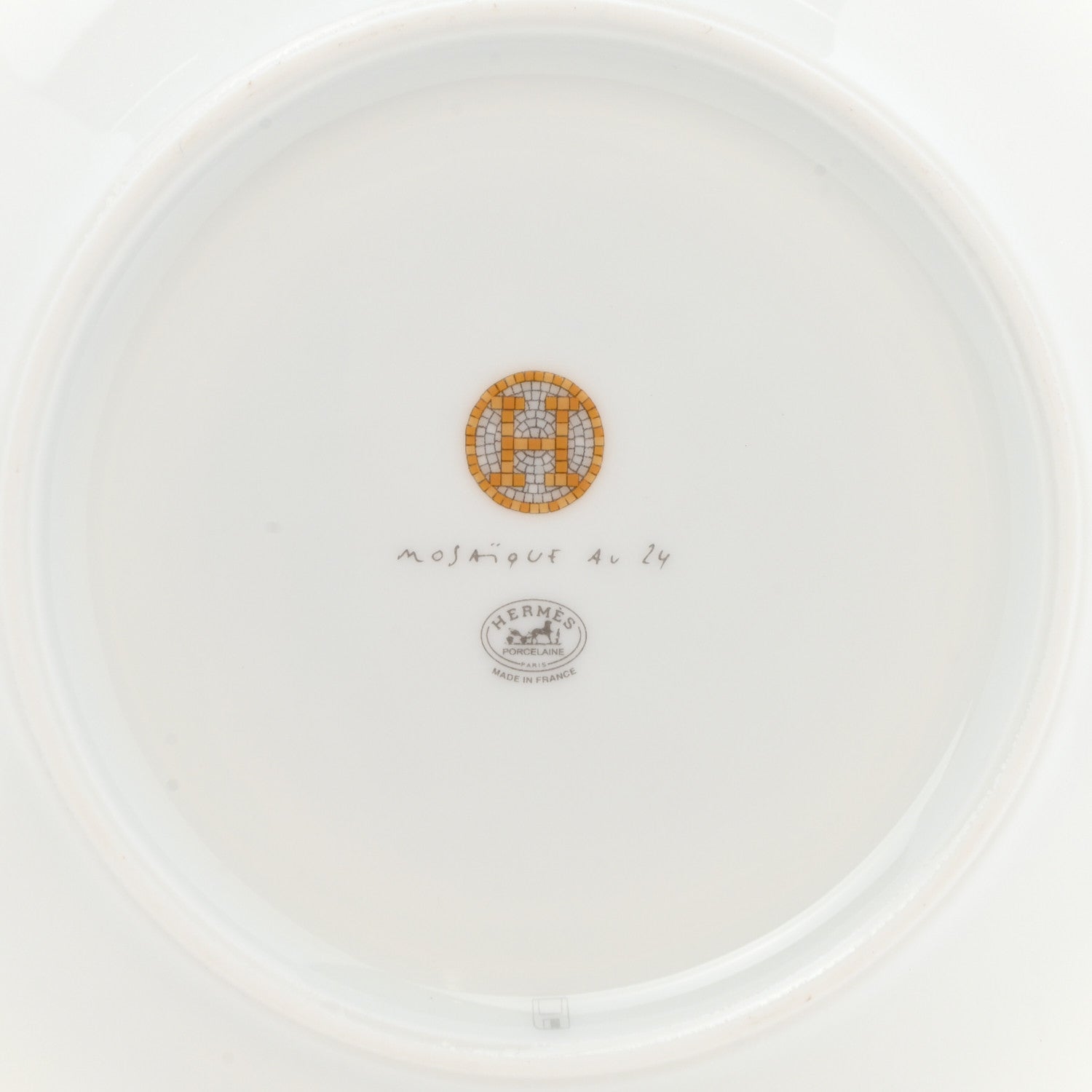 Hermes Porcelain Mosaique Au 24 Gold Breakfast Cup and Saucer 7 of 9