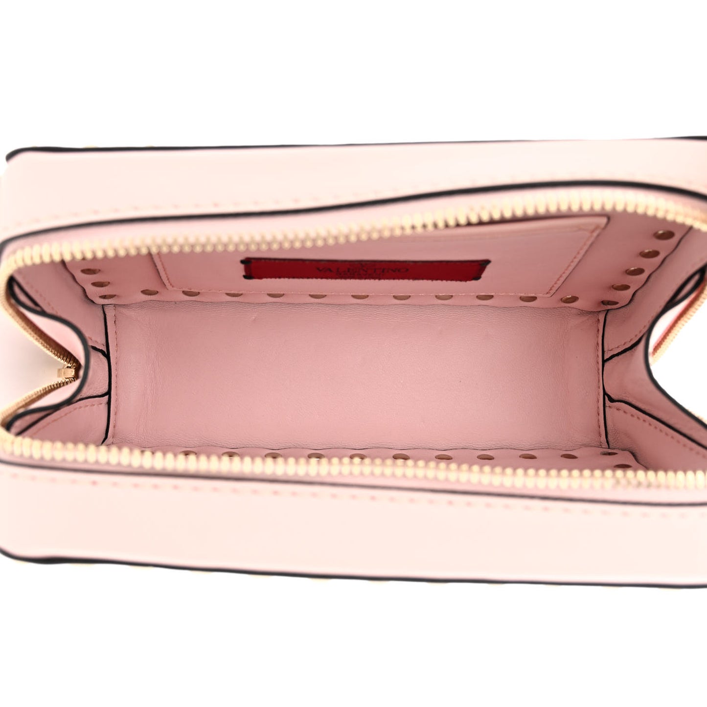 Calfskin Rockstud Crossbody Clutch Water Rose