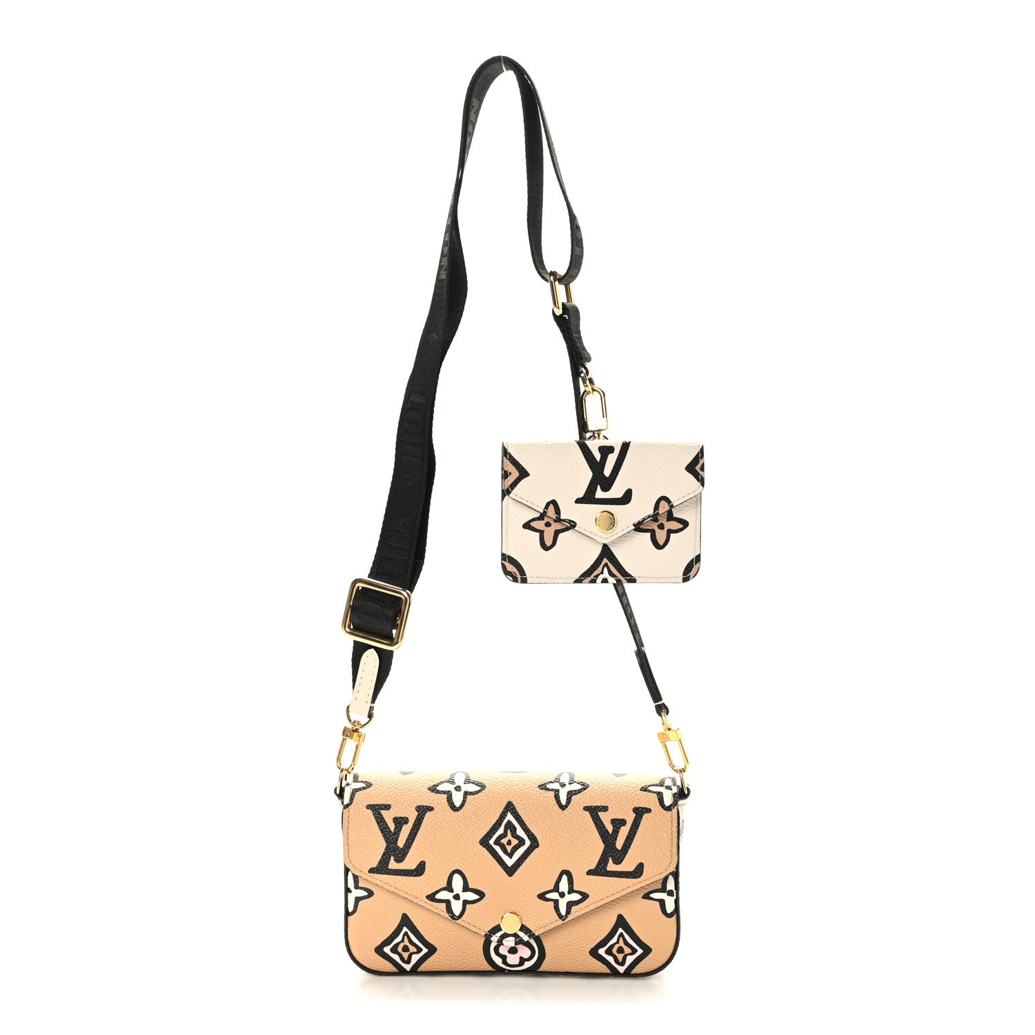 Louis Vuitton Monogram Wild At Heart Felicie Strap & Go Arizona Creme 1 of 8