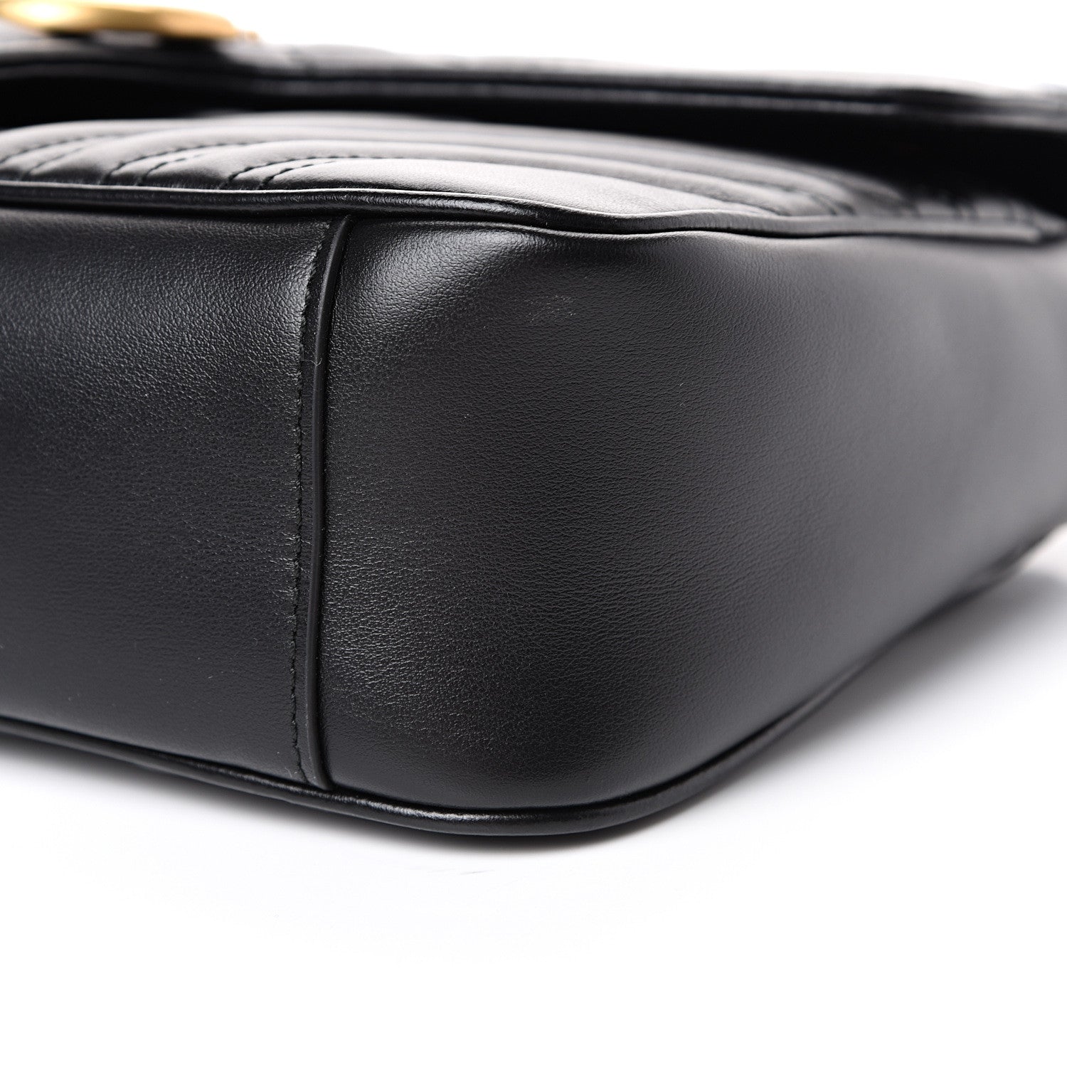 Gucci Calfskin Matelasse Small GG Marmont Shoulder Bag Black 9 of 9