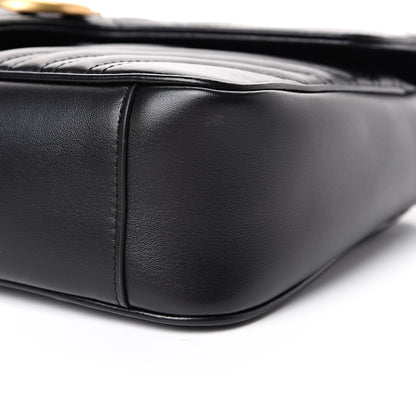 Gucci Calfskin Matelasse Small GG Marmont Shoulder Bag Black 9 of 9
