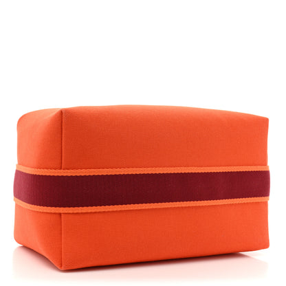 Hermes Canvas Large Bride-A-Brac Pouch Orange Feu Burgundy 4 of 13