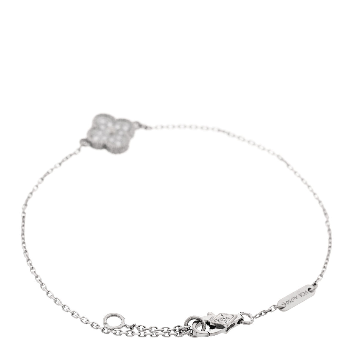 Van Cleef & Arpels 18K White Gold Diamond Sweet Alhambra Bracelet 2 of 6