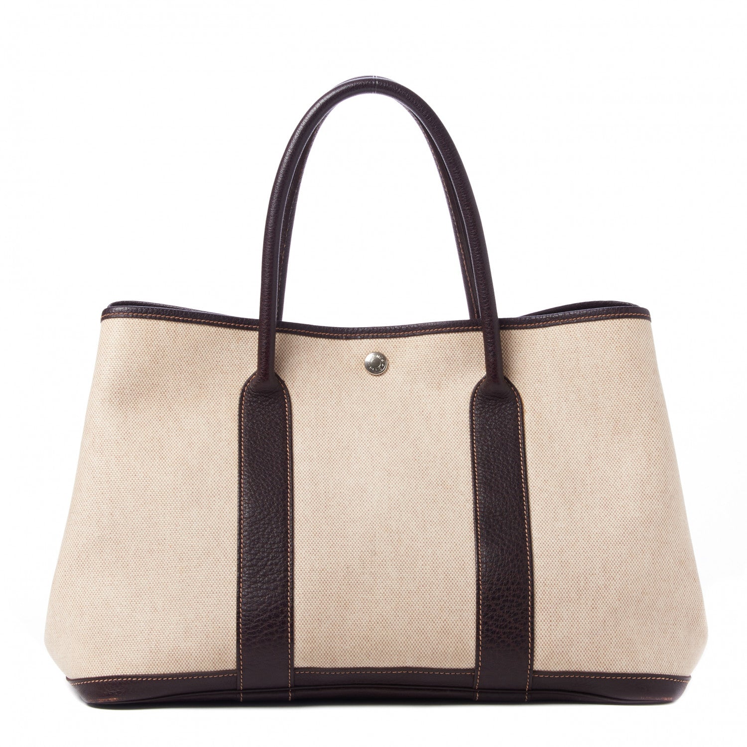 Hermes Toile Buffle Gala Garden Party Tote 36 MM Marron Fonce 1 of 9