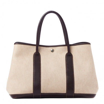 Hermes Toile Buffle Gala Garden Party Tote 36 MM Marron Fonce 1 of 9