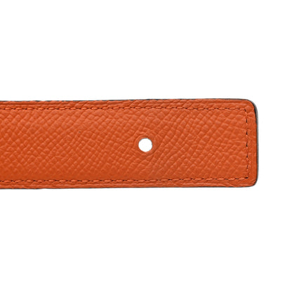 Hermes Swift Epsom 24mm H Torsade Belt 80 32 Black Orange 7 of 9