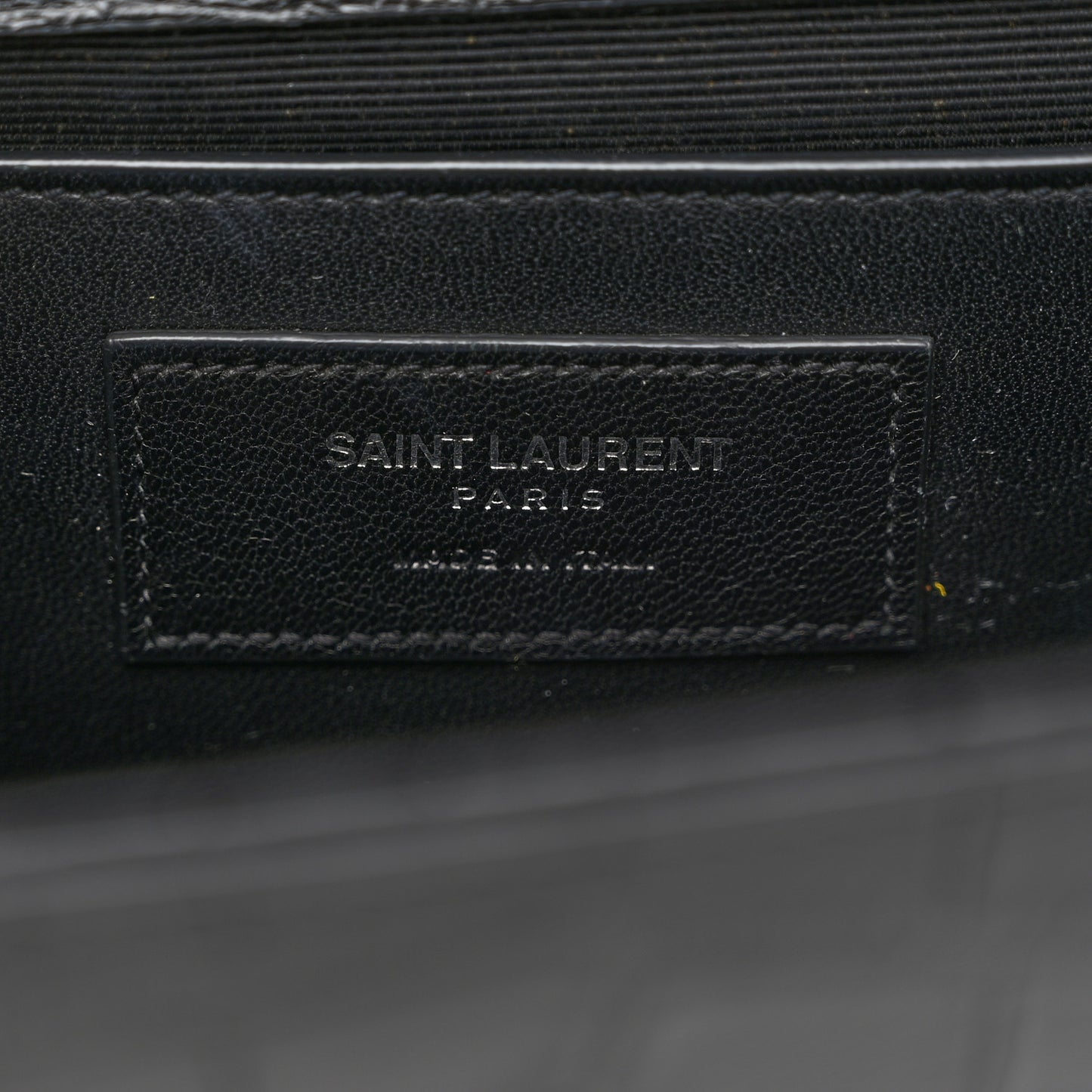 Calfskin Crocodile Embossed Medium Classic Monogram Kate Tassel Satchel Black