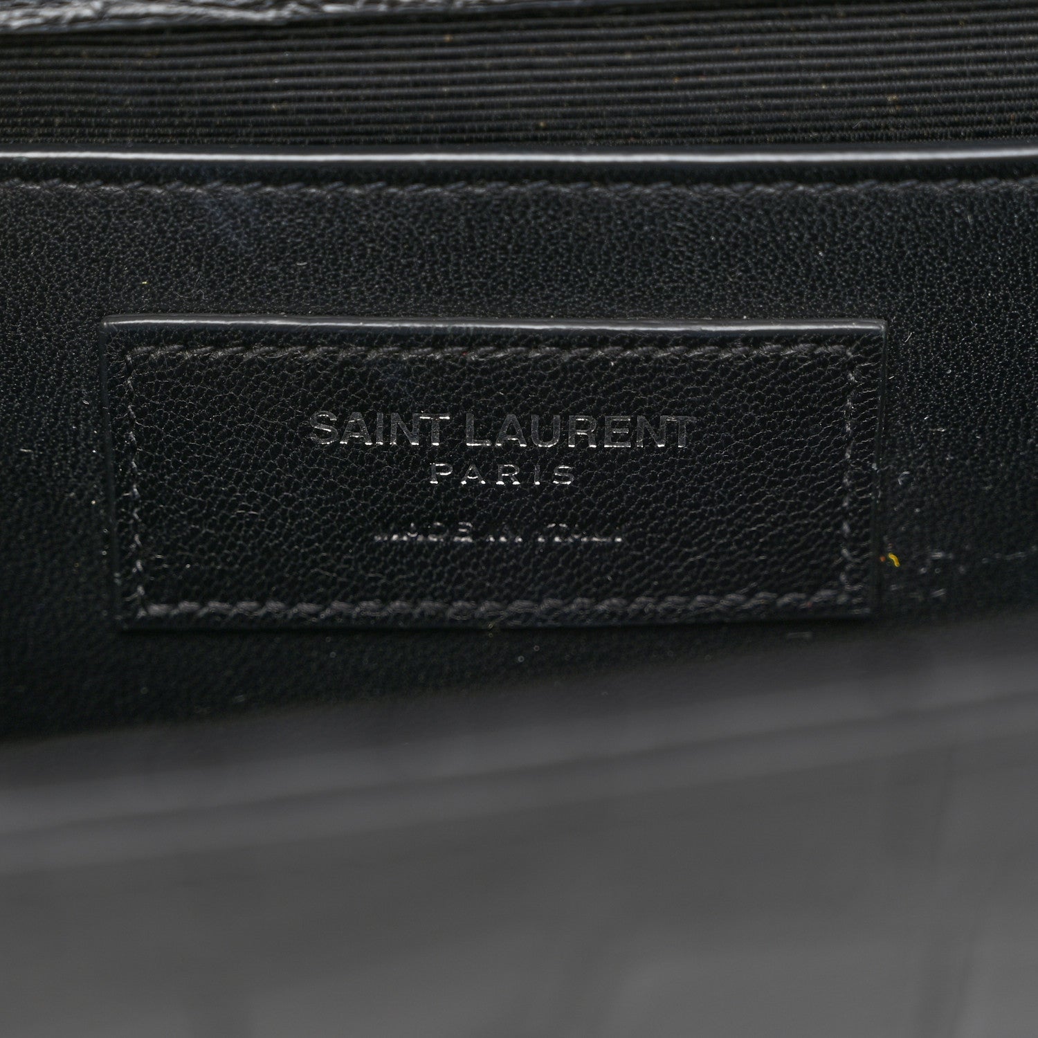 Saint Laurent Calfskin Crocodile Embossed Medium Classic Monogram Kate Tassel Satchel Black 6 of 9