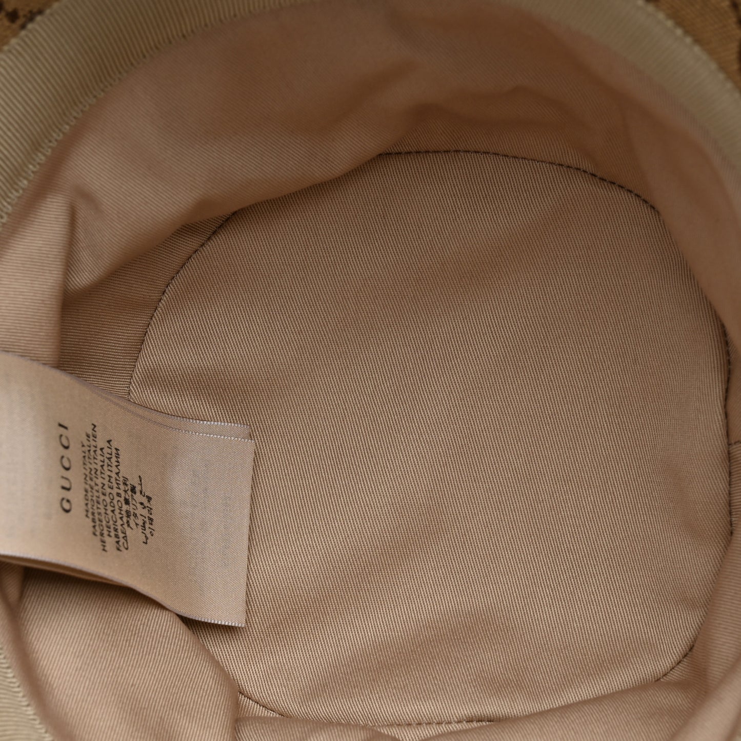 Monogram Textured Dollar Calfskin GG Jago Bucket Hat M Cacao Beige