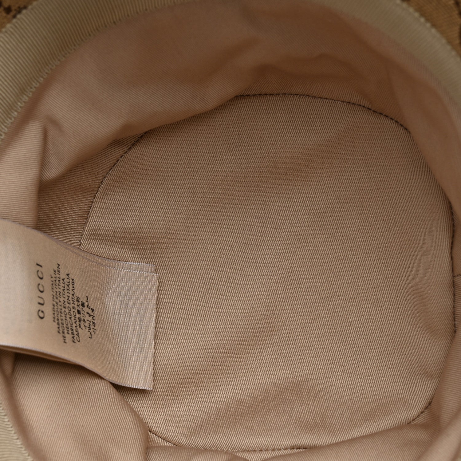 Gucci Monogram Textured Dollar Calfskin GG Jago Bucket Hat M Cacao Beige 7 of 10