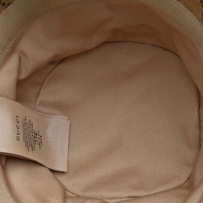 Gucci Monogram Textured Dollar Calfskin GG Jago Bucket Hat M Cacao Beige 7 of 10