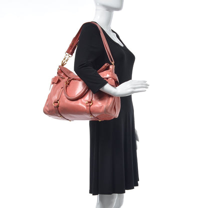 Miu Miu Vitello Medium Bow Satchel Pink 2 of 13