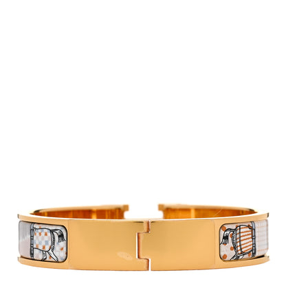 Hermes Enamel Printed Narrow Coloriages et Tenues de Jour Clic Clac H Bracelet PM Solaire 2 of 4