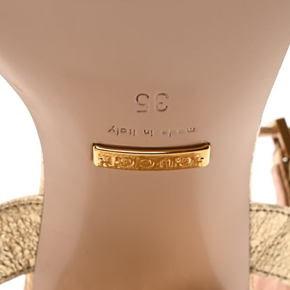 Gucci Galassia GG Marmont Ankle Wrap 75mm Sandals 35 Platino 7 of 9