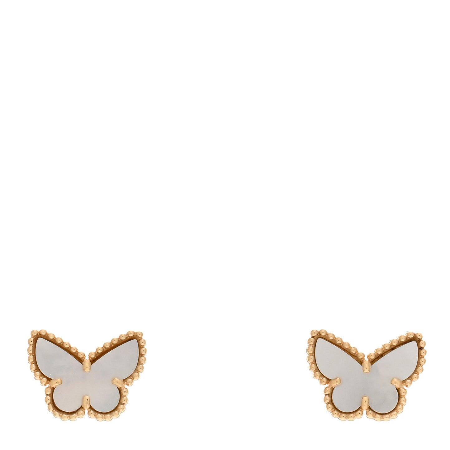 18K Yellow Gold Mother of Pearl Sweet Alhambra Butterfly Earrings