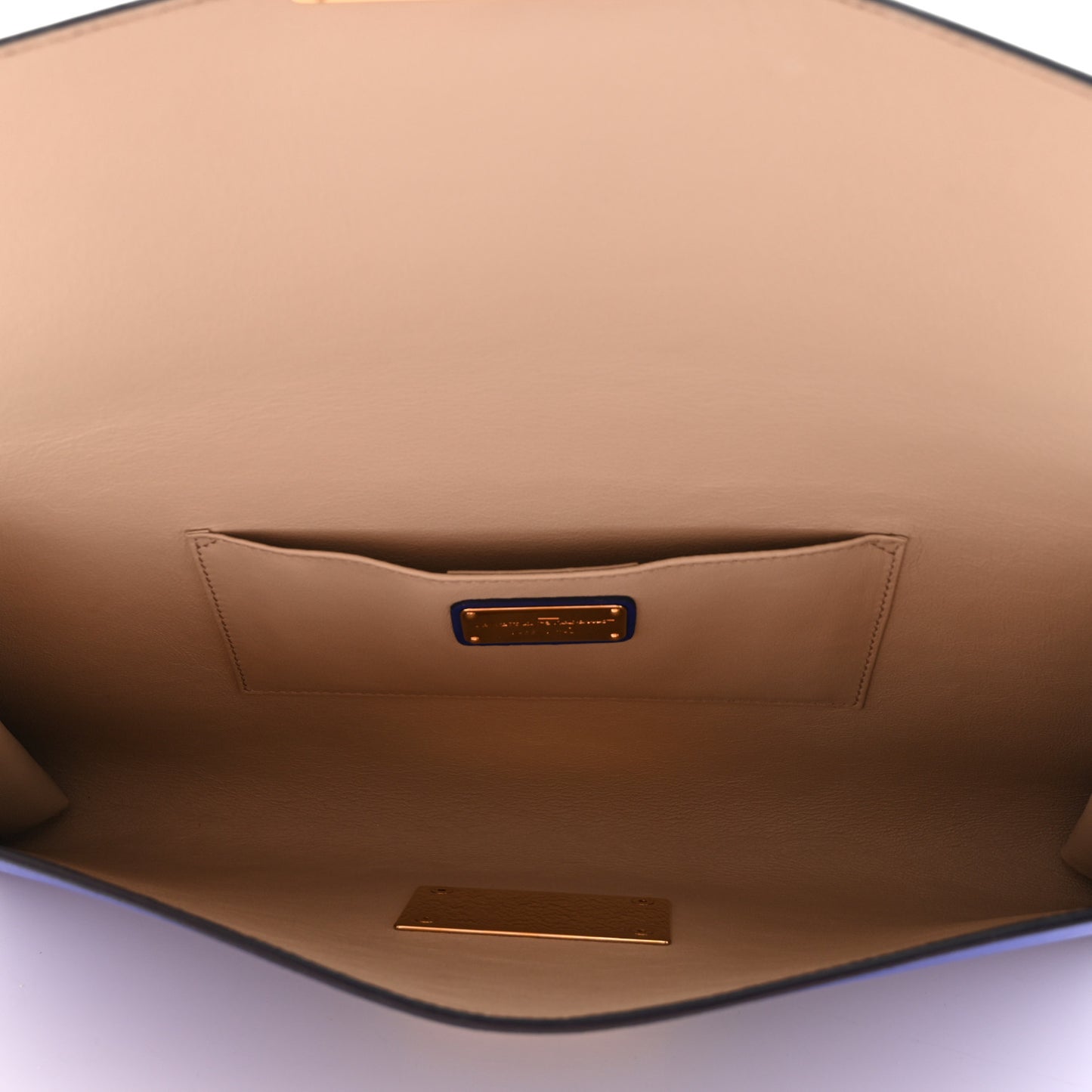 Nuage Calfskin Afef Lock Story Gancini Clutch Blue