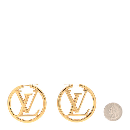 Louis Vuitton Metal Louise Hoop Earrings Gold 2 of 5