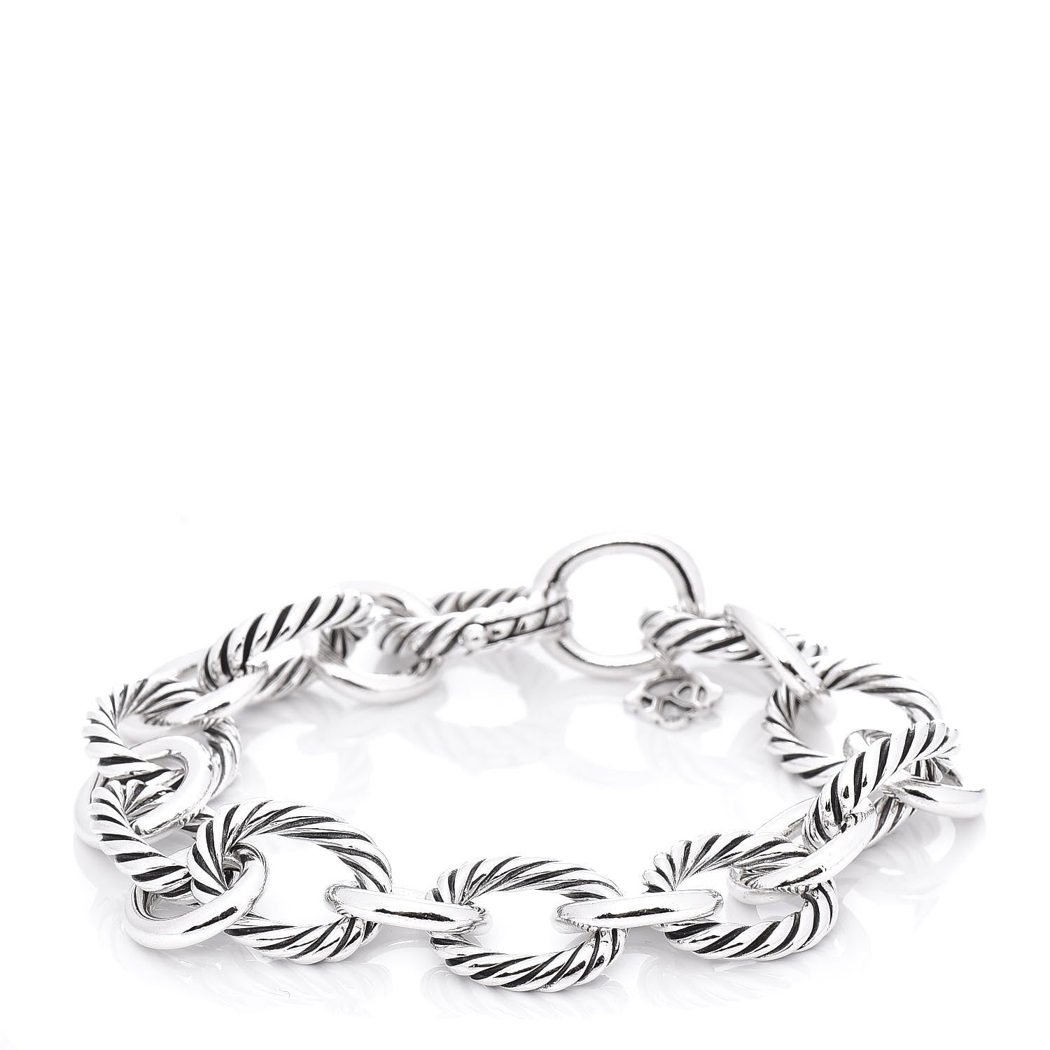 David Yurman Sterling Silver 12mm Large Oval Link Bracelet 1 of 4