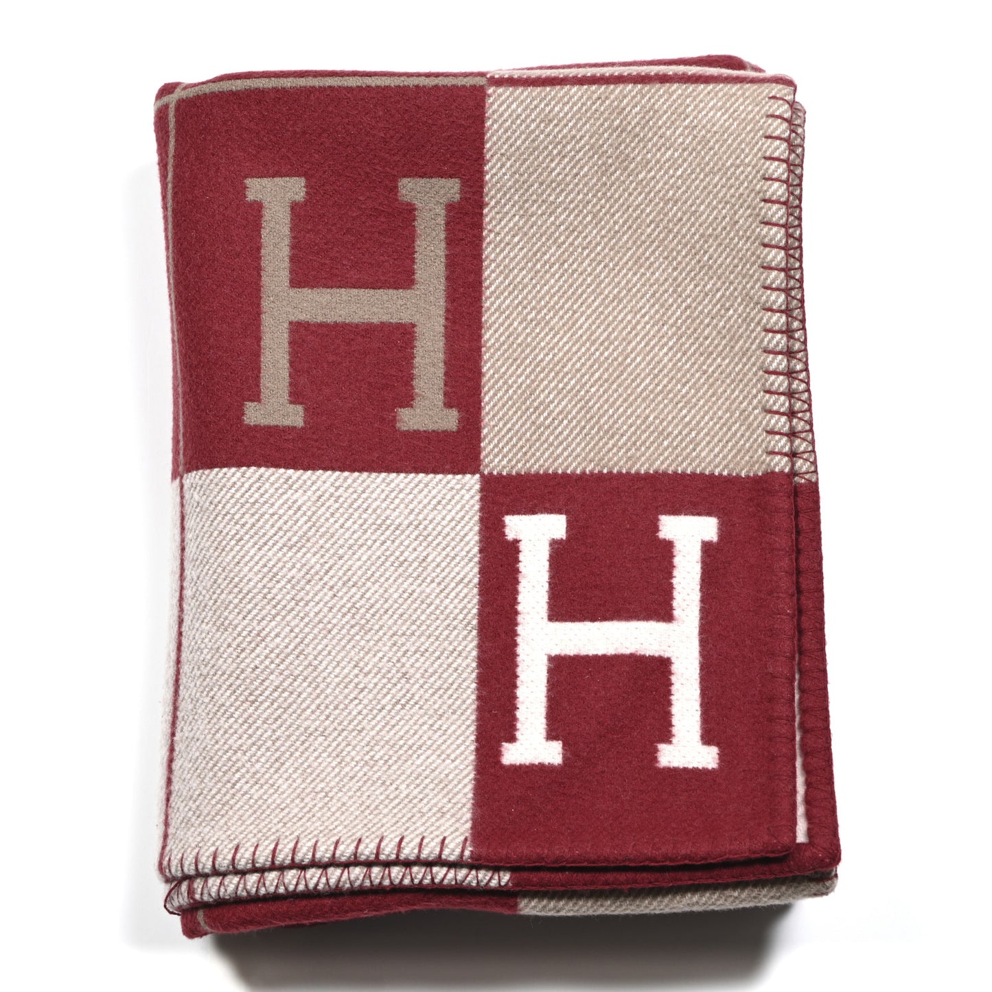 Wool Cashmere Avalon III Blanket Ecru Rouge H