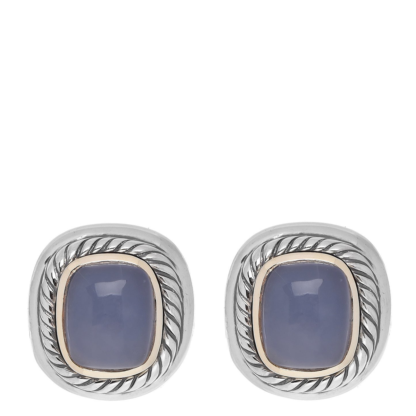 Sterling Silver 14K Yellow Gold Chalcedony Albion Earrings