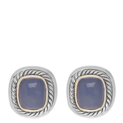David Yurman Sterling Silver 14K Yellow Gold Chalcedony Albion Earrings 1 of 5