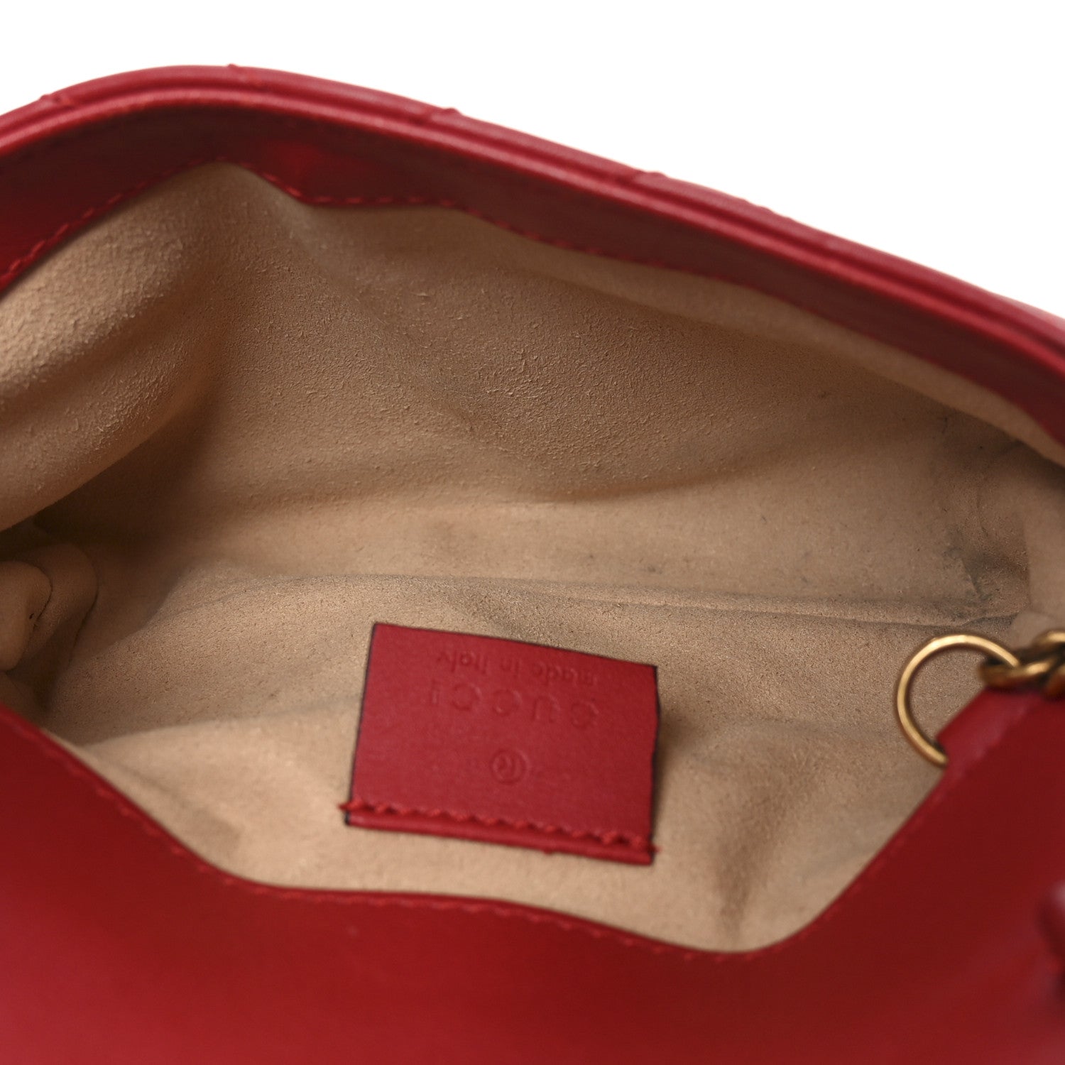 Gucci Calfskin Matelasse Super Mini GG Marmont Shoulder Bag Hibiscus Red 9 of 18