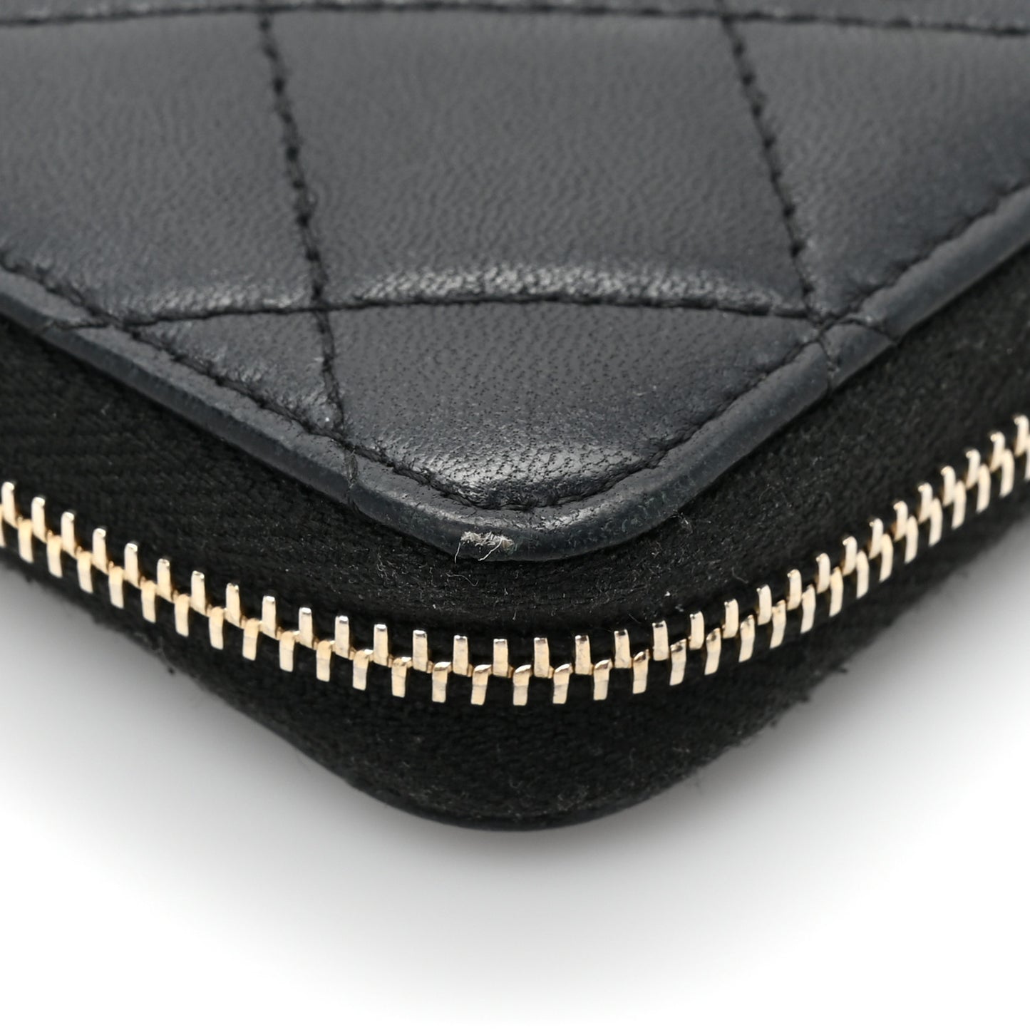 Lambskin Quilted Key Holder Case Black