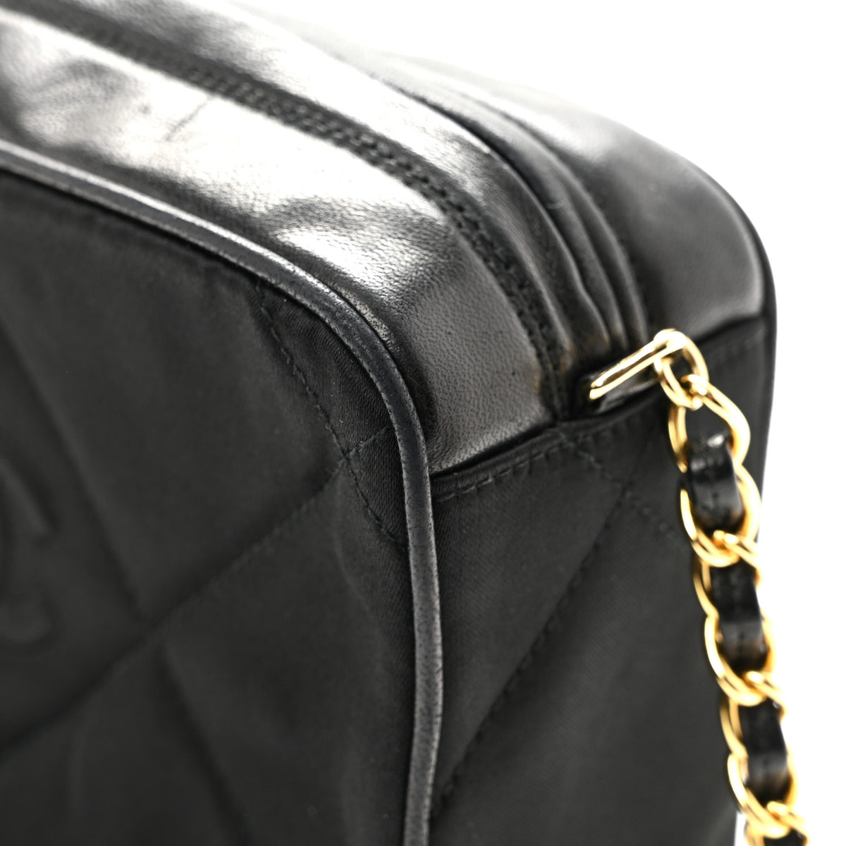 Chanel Satin Quilted Tassel Camera Case Black 12 of 14