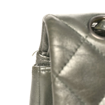 Chanel Metallic Lambskin Quilted Maxi Double Flap Green 13 of 17