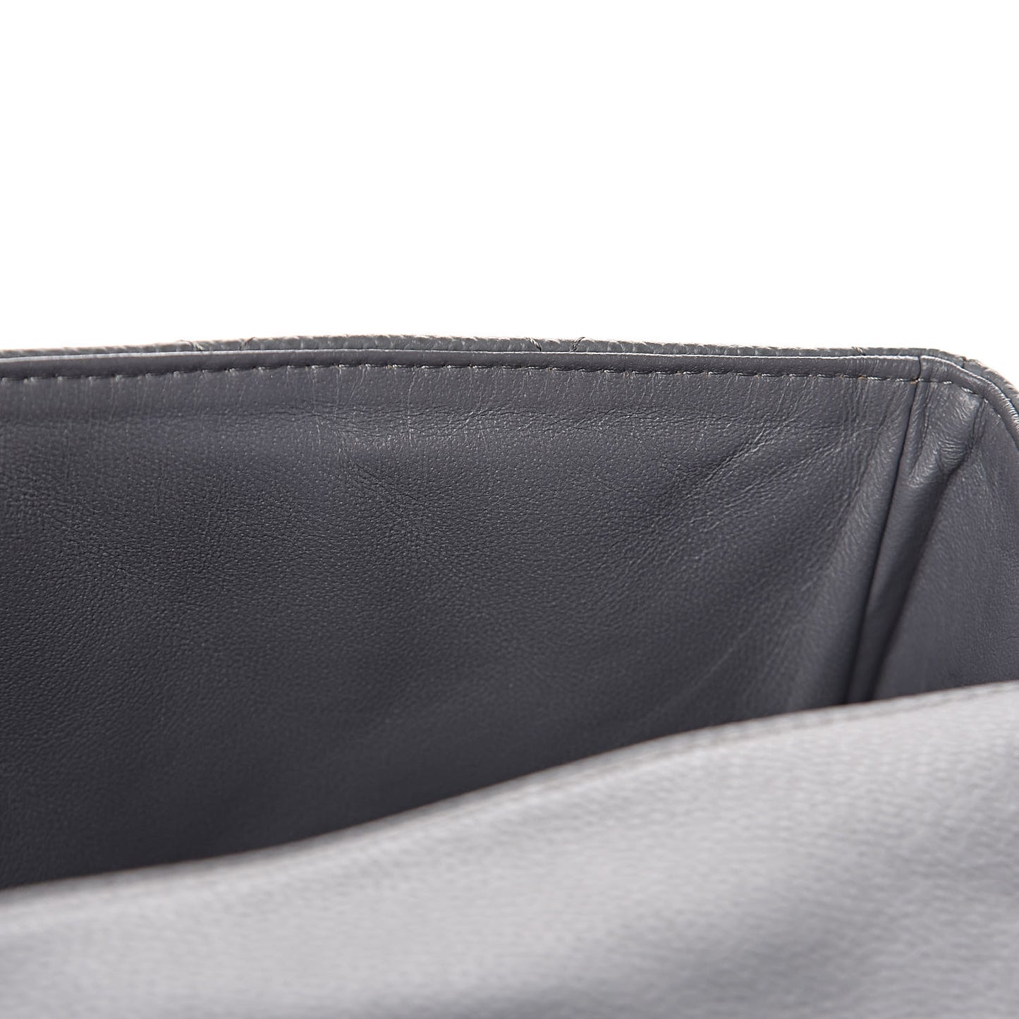 Caviar Quilted Jumbo Single Flap Grey